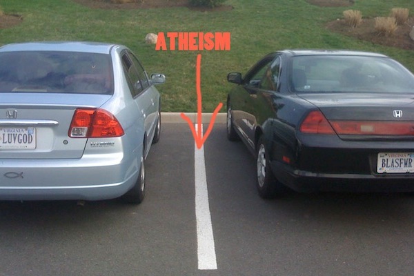 ironic license plates, funny license plates, luvgod blasfmr atheism