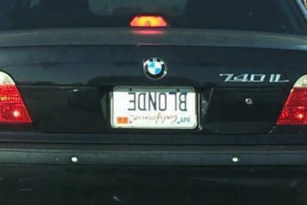 ironic license plates, funny license plates, blonde